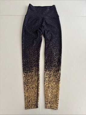 Beyond Yoga Alloy Ombré High Waisted Leggings, Black with Gold Speckles, Size S